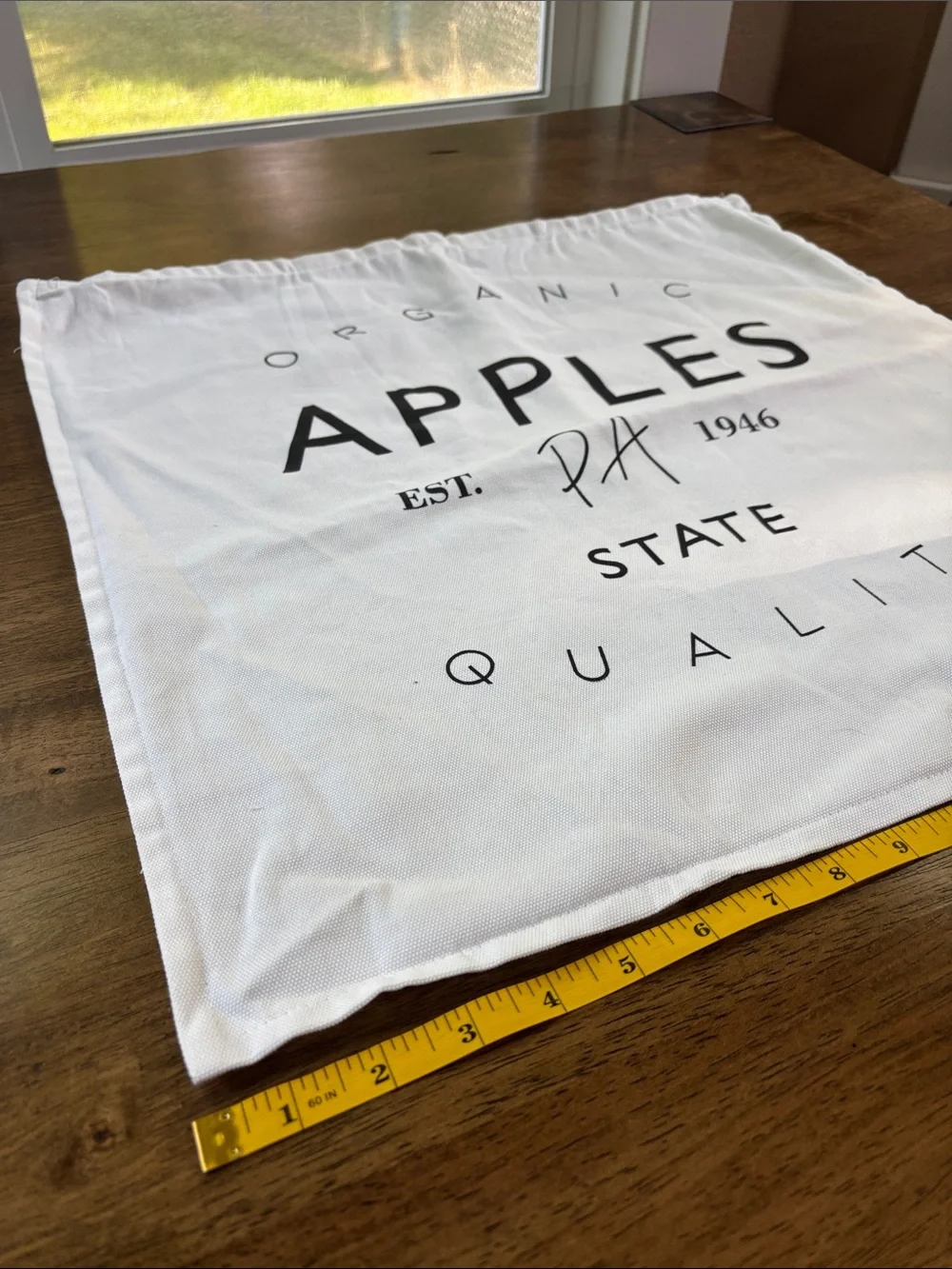 Fall Apple White and Black Organic Apples Decorative Pillow Cover 20x20